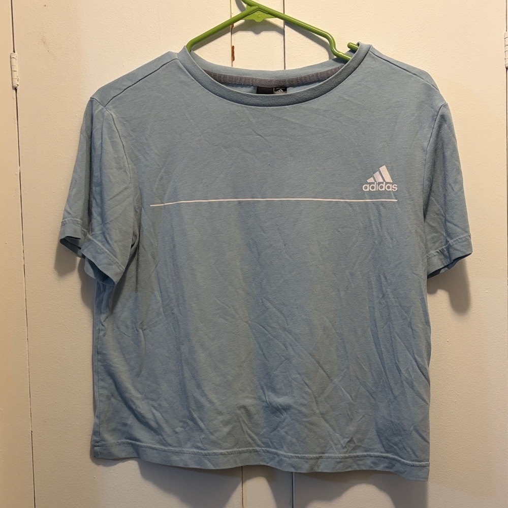 Adidas Women's Light Blue Short Sleeve Tee